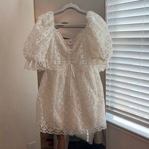 Buddy Love White Lace Mini Dress